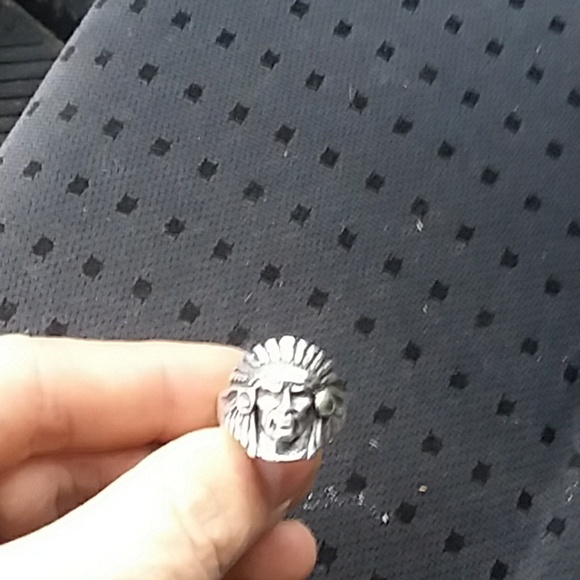 Vintage 9.25 Silver Indian head ring Size 10 mens